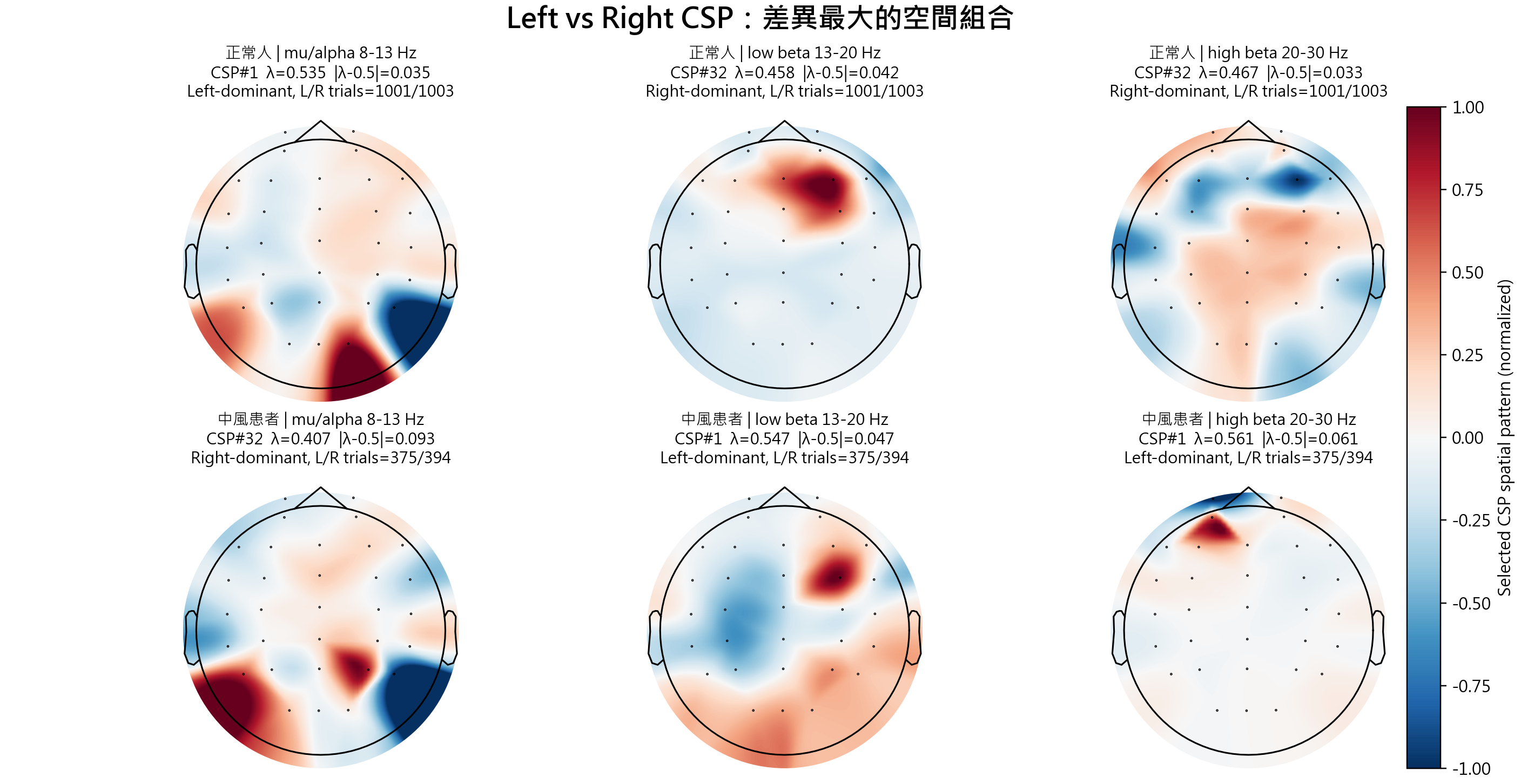 Selected left-right CSP topomaps