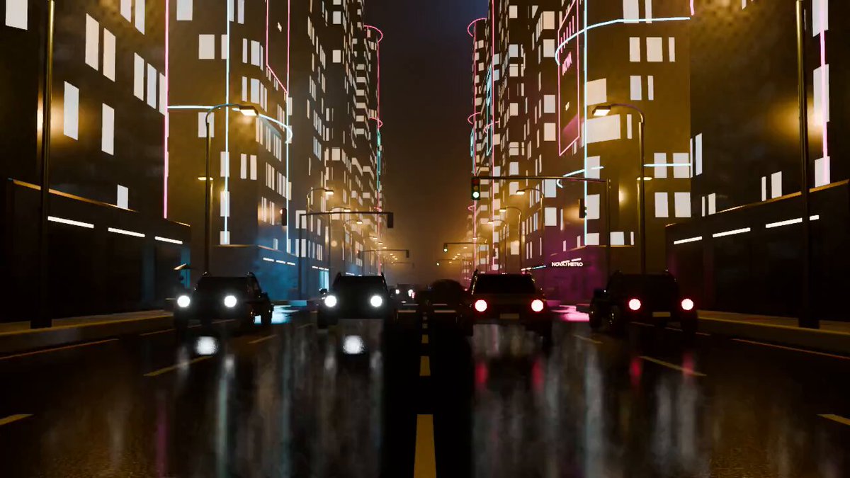 shownotover 以 Sol MAX 生成的霓虹城市與車輛場景